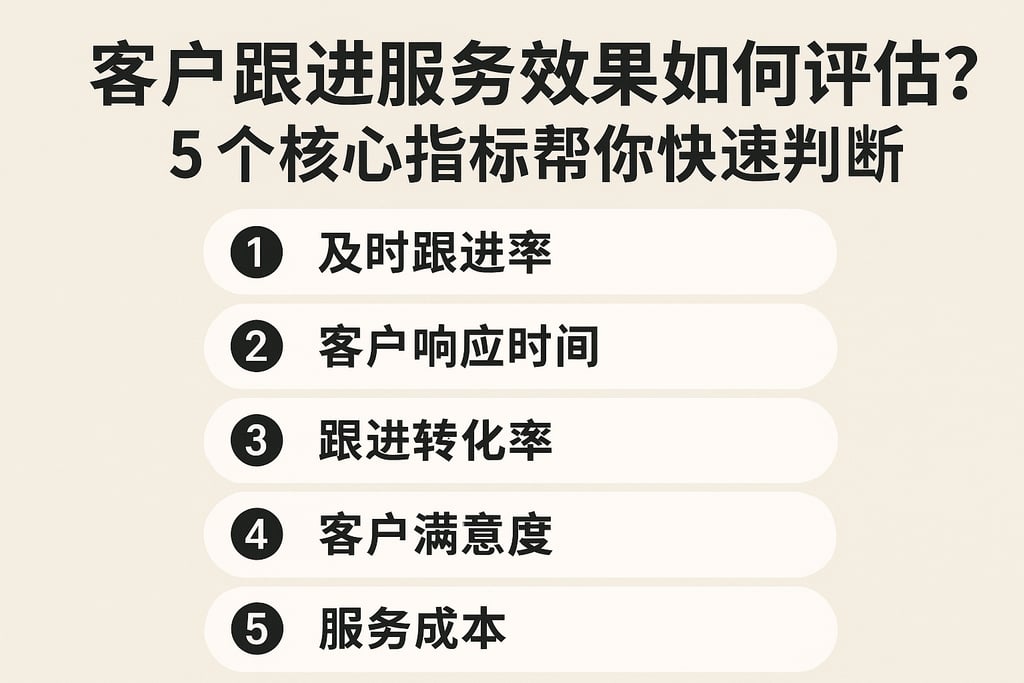 客户跟进服务效果如何评估？5个核心指标帮你快速判断