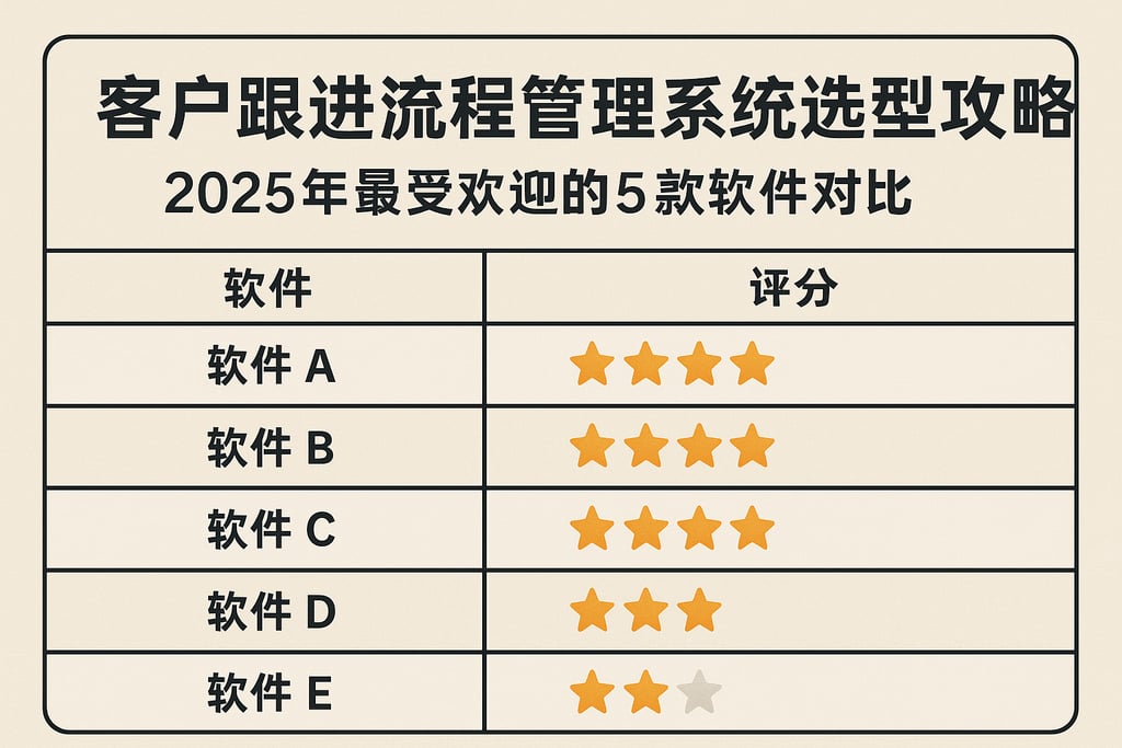 客户跟进流程管理系统选型攻略，2025年最受欢迎的5款软件对比
