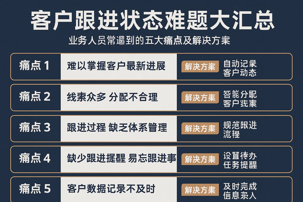 客户跟进状态难题大汇总：业务人员常遇到的五大痛点及解决方案