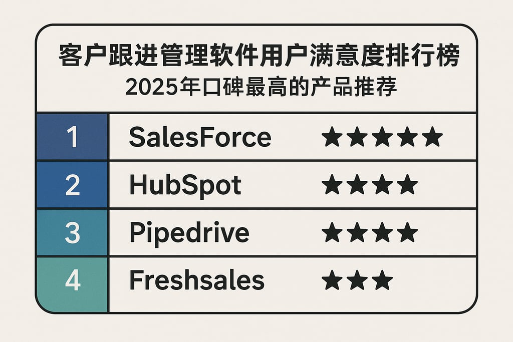 客户跟进管理软件用户满意度排行榜，2025年口碑最高的产品推荐