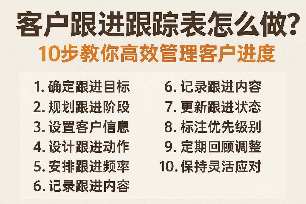 客户跟进跟踪表怎么做？10步教你高效管理客户进度