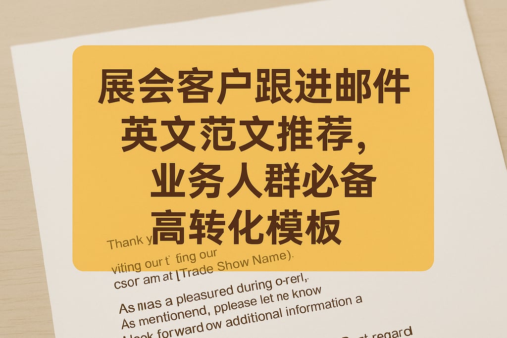 展会客户跟进邮件英文范文推荐，业务人群必备高转化模板