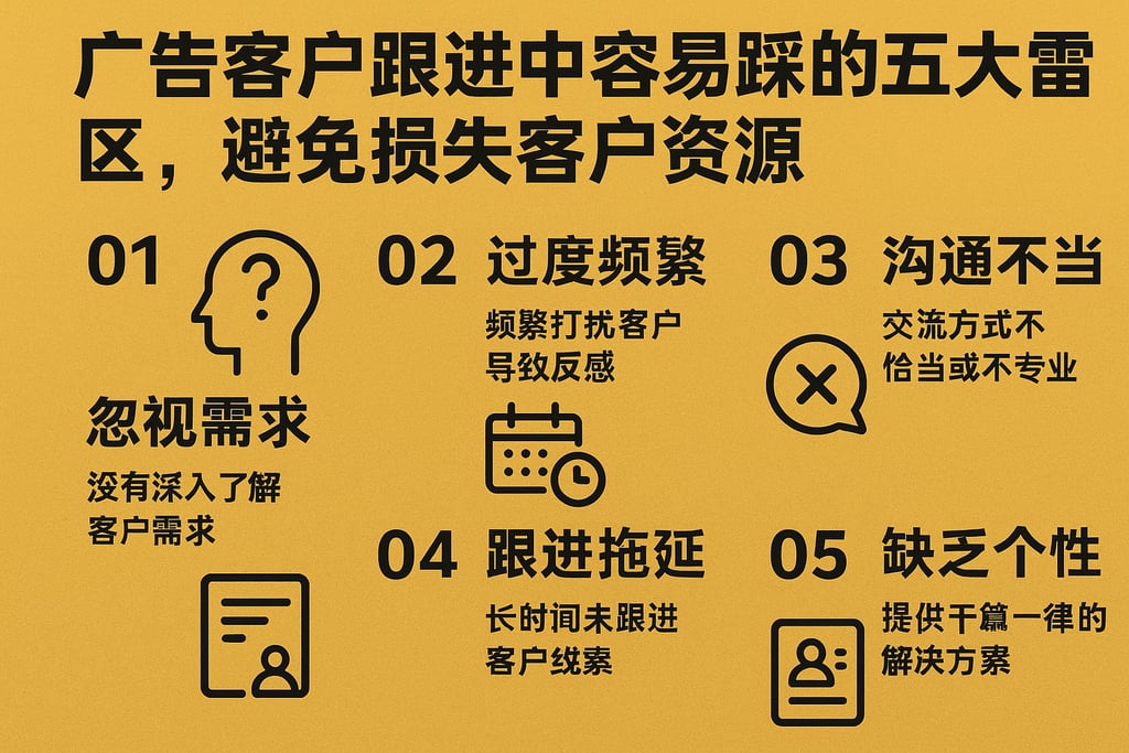 广告客户跟进中容易踩的五大雷区，避免损失客户资源