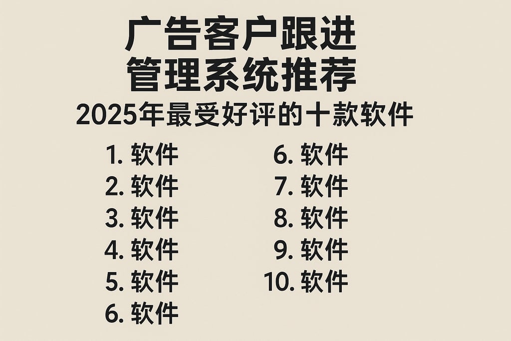 广告客户跟进管理系统推荐，2025年最受好评的十款软件