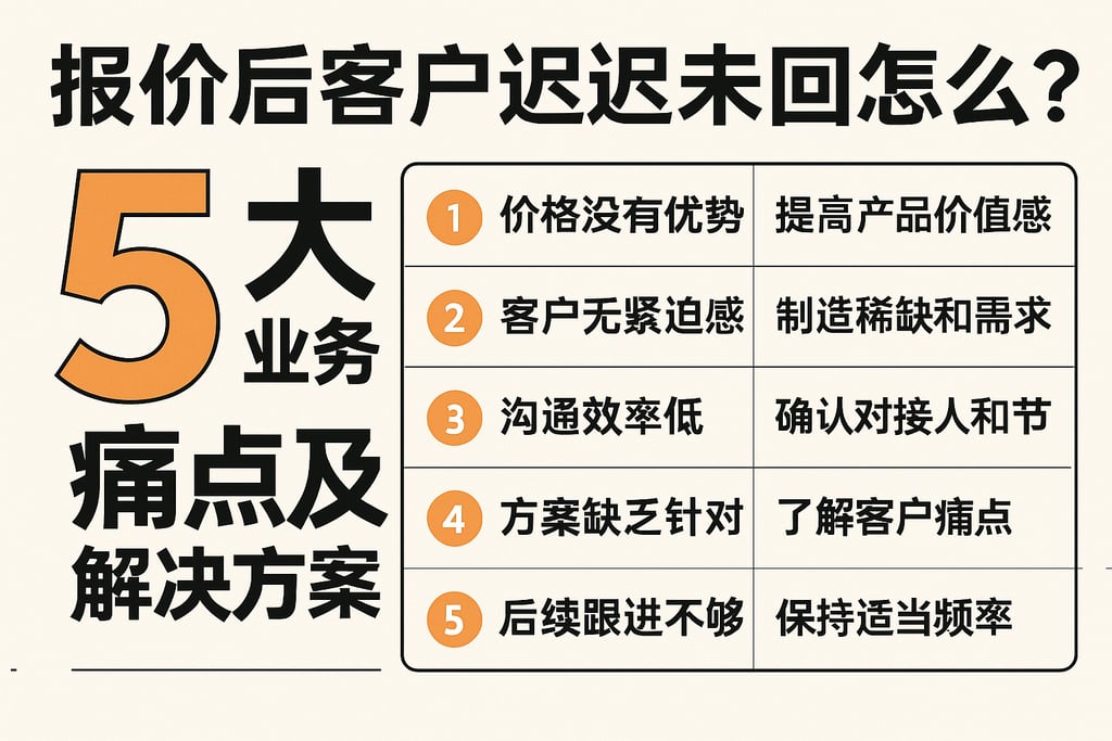 报价后客户迟迟未回复怎么办？5大业务痛点及解决方案