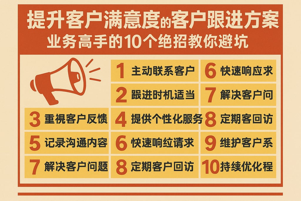 提升客户满意度的客户跟进方案，业务高手的10个绝招教你避坑