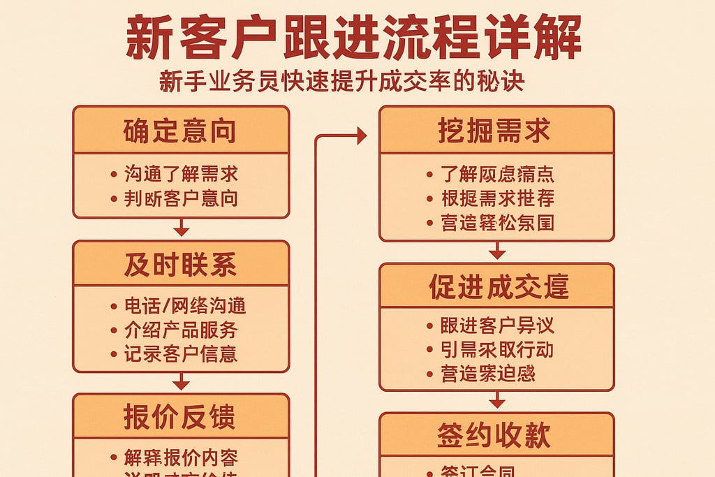 新客户跟进流程详解，新手业务员快速提升成交率的秘诀