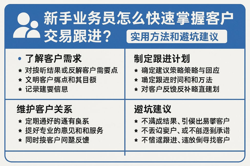 新手业务员怎么快速掌握客户交易跟进？实用方法和避坑建议