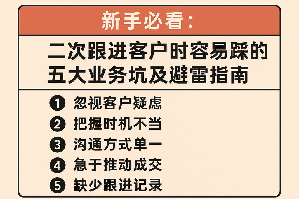 新手必看：二次跟进客户时容易踩的五大业务坑及避雷指南