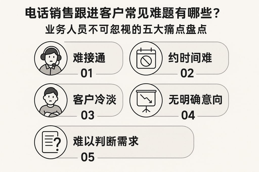 电话销售跟进客户常见难题有哪些？业务人员不可忽视的五大痛点盘点