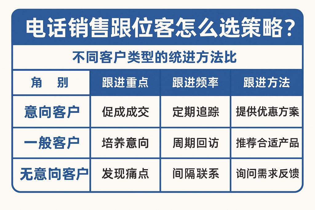 电话销售跟进客户怎么选策略？不同客户类型的跟进方法对比