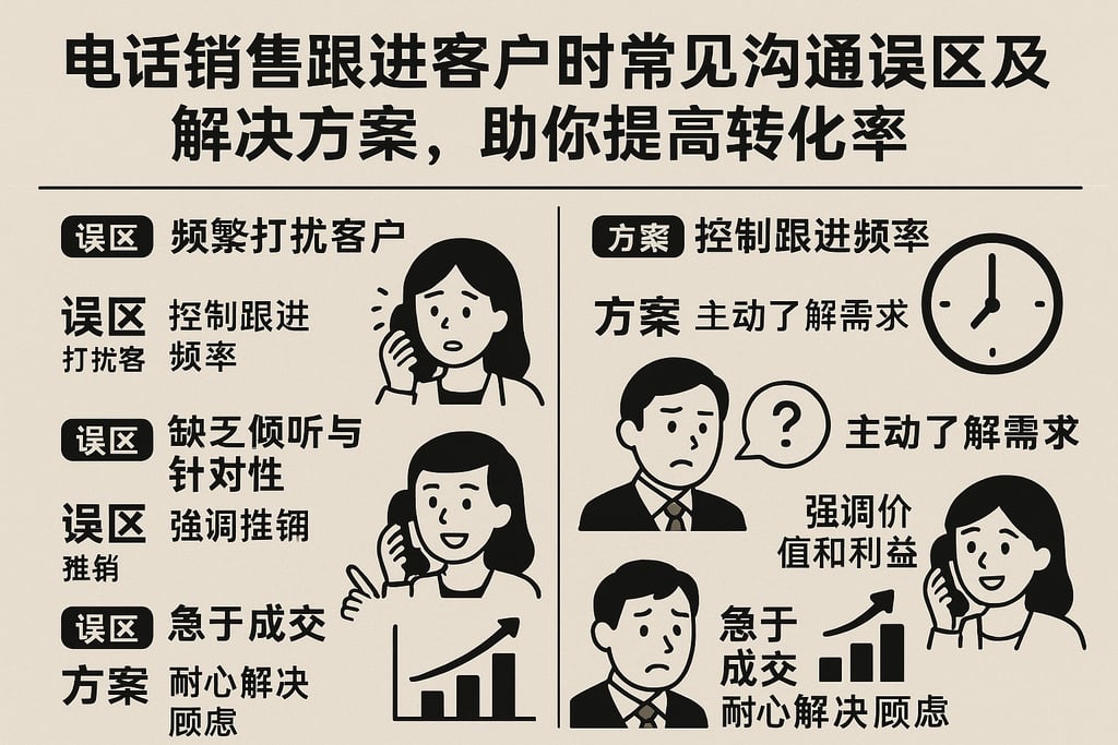 电话销售跟进客户时常见沟通误区及解决方案，助你提高转化率