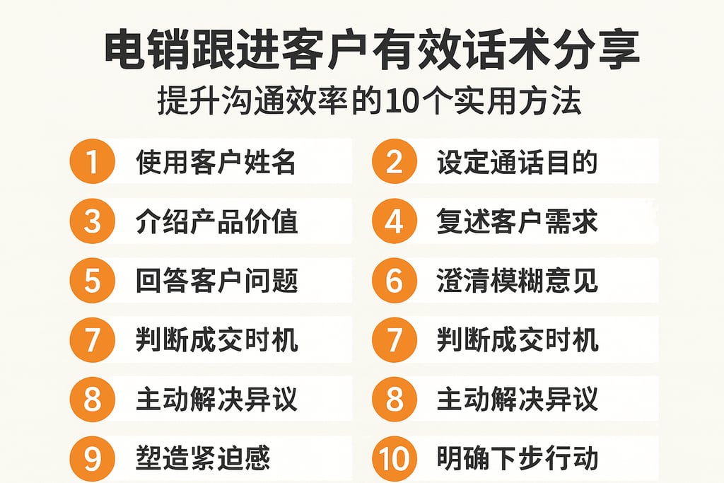 电销跟进客户有效话术分享，提升沟通效率的10个实用方法