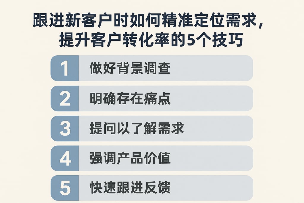 跟进新客户时如何精准定位需求，提升客户转化率的5个技巧