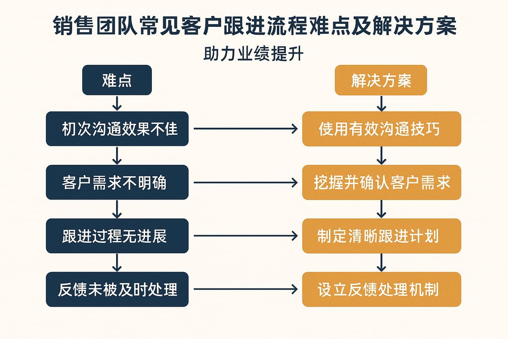 销售团队常见客户跟进流程难点及解决方案，助力业绩提升