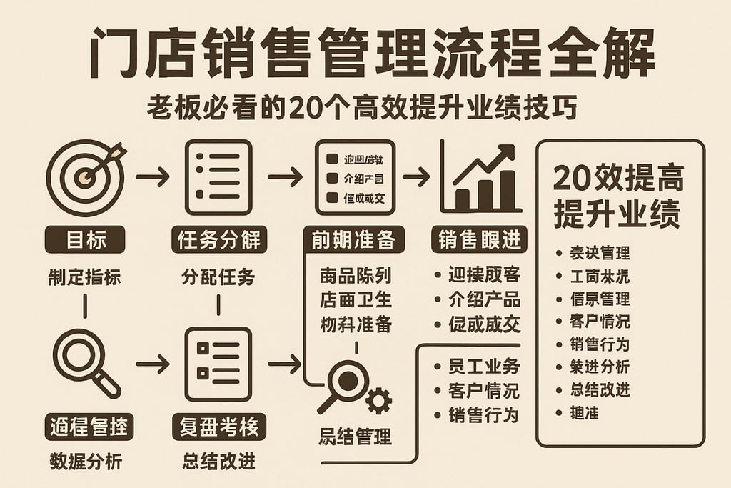 门店销售管理流程全解，老板必看的20个高效提升业绩技巧 | 零代码企业数字化知识站