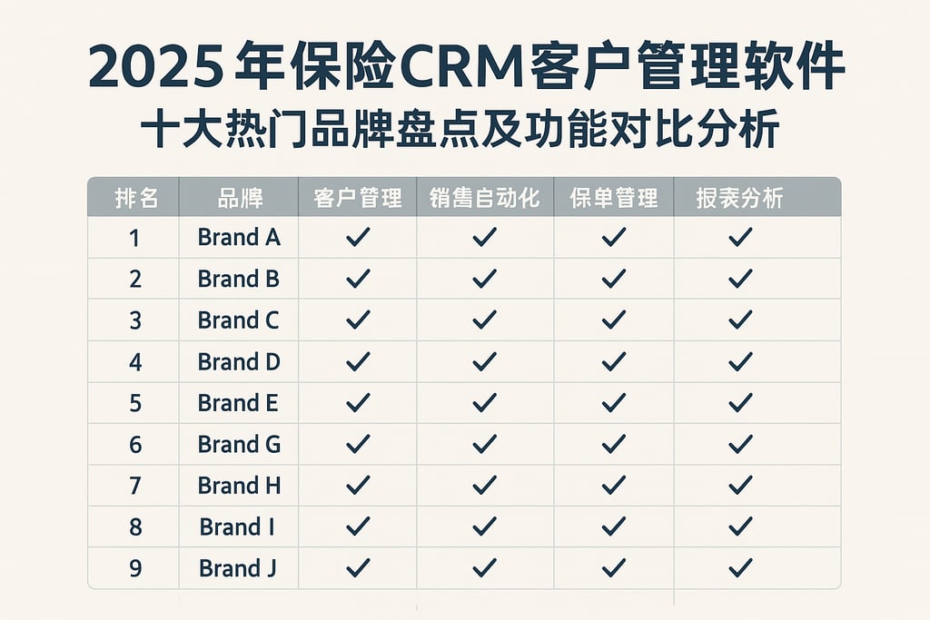 2025年保险CRM客户管理软件十大热门品牌盘点及功能对比分析