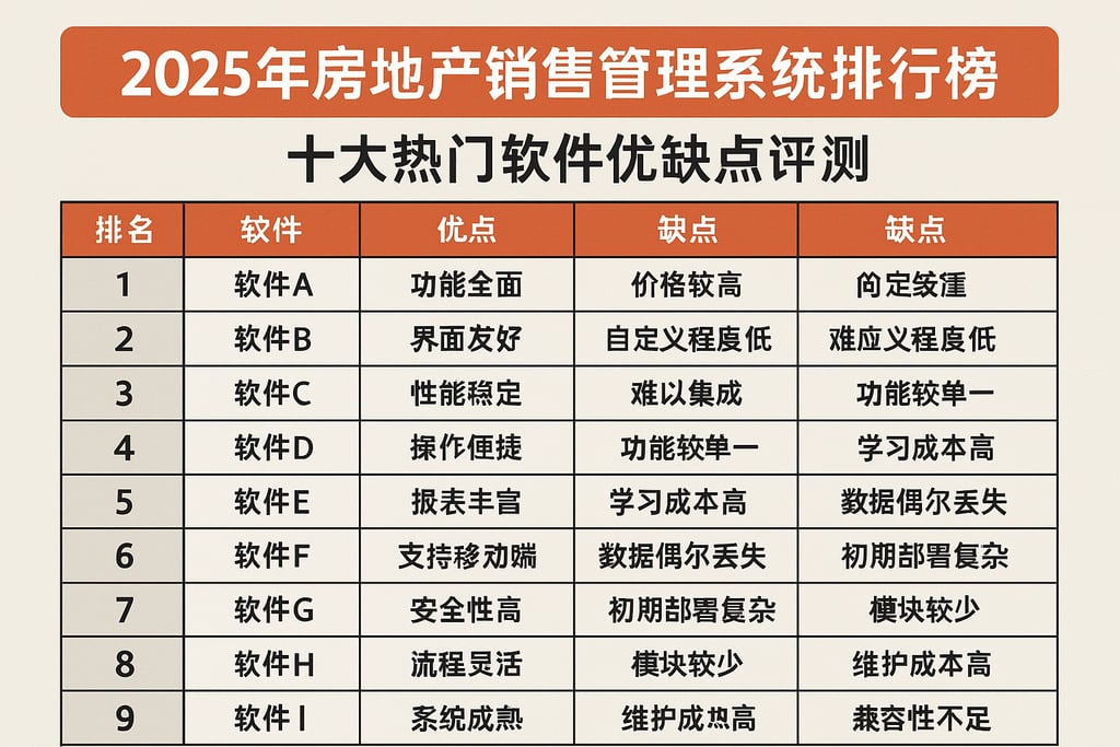 2025年房地产销售管理系统排行榜，十大热门软件优缺点评测