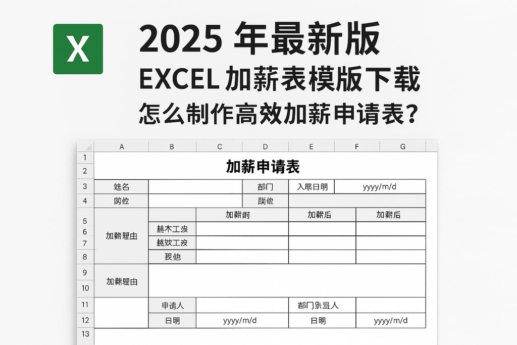 2025年最新版excel加薪表模板下载，怎么制作高效加薪申请表？