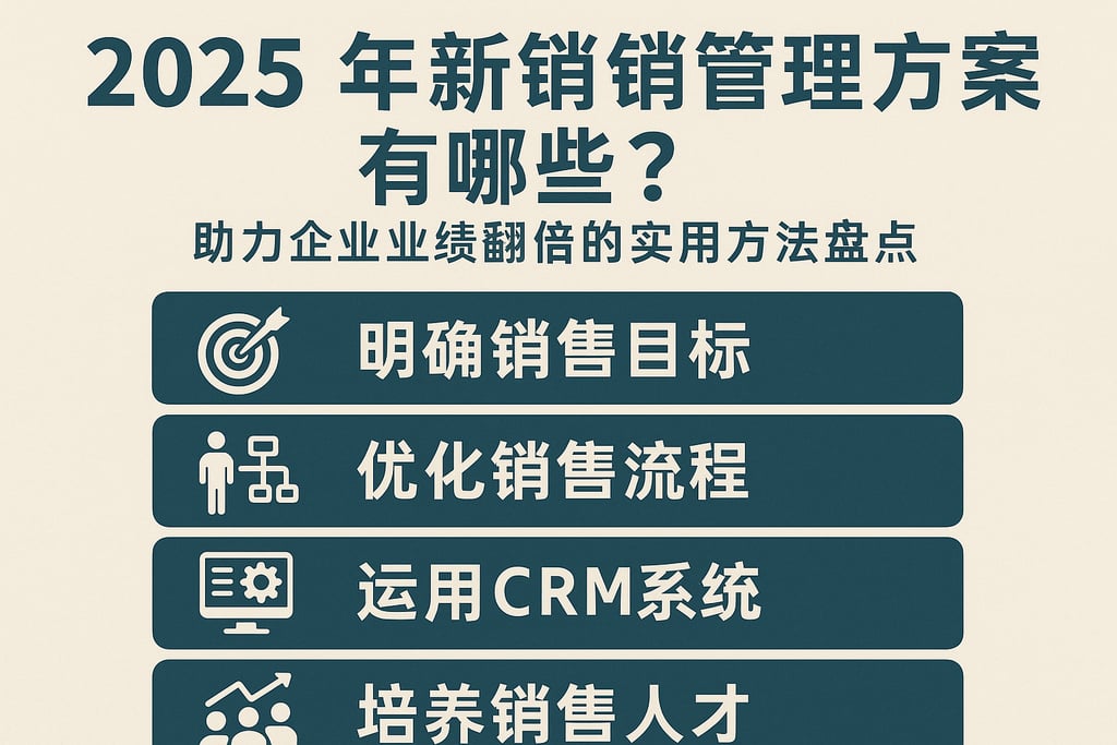 2025年最新销售管理方案有哪些？助力企业业绩翻倍的实用方法盘点