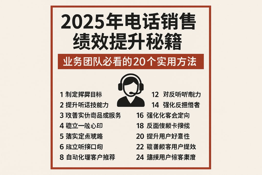 2025年电话销售绩效提升秘籍，业务团队必看的20个实用方法