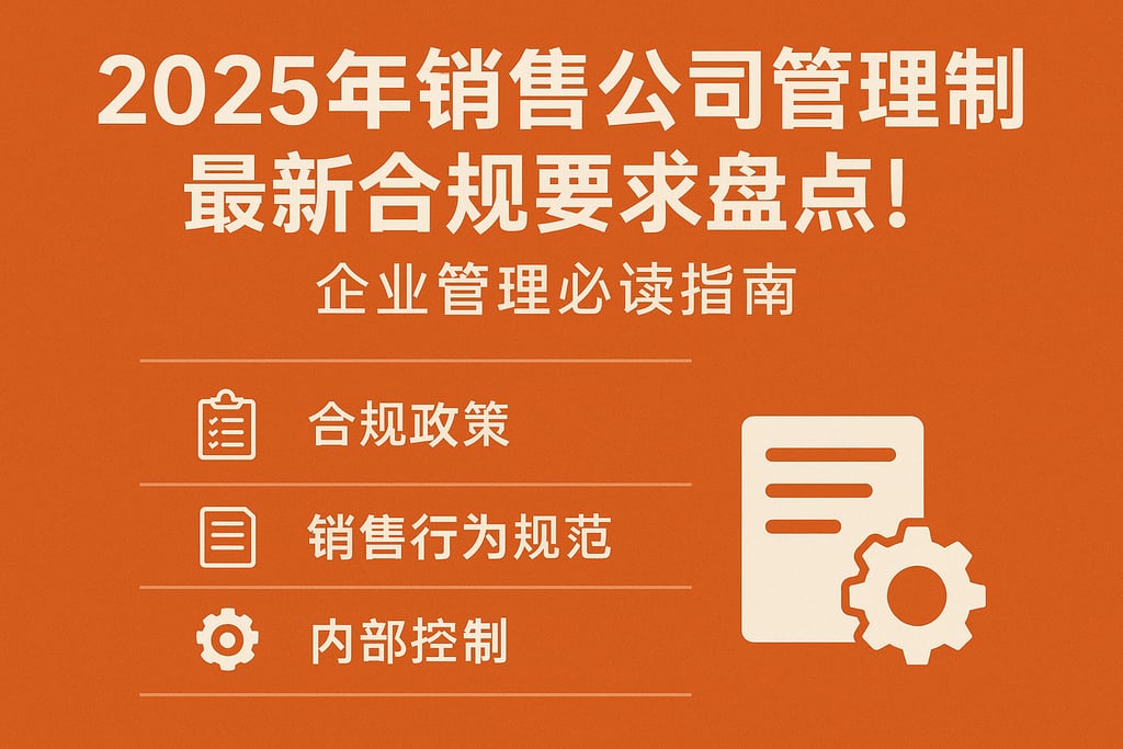 2025年销售公司管理制度最新合规要求盘点！企业管理必读指南