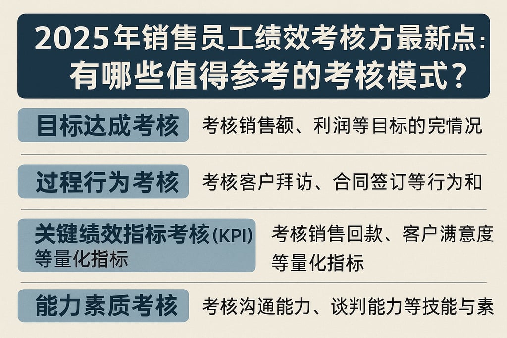 2025年销售员工绩效考核方案最新盘点：有哪些值得参考的考核模式？