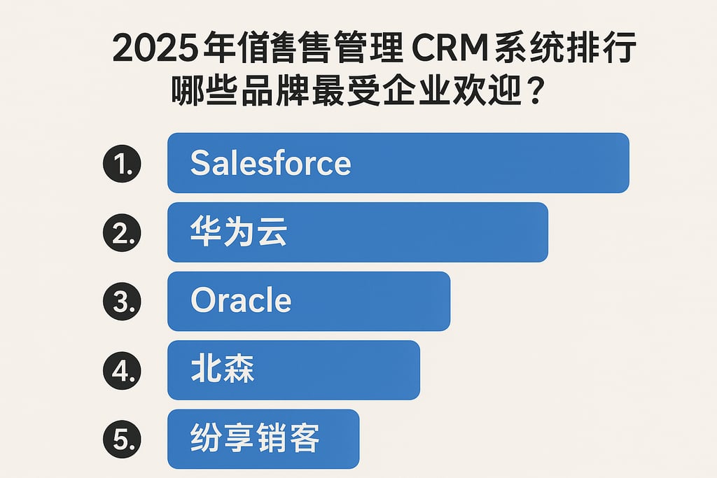 2025年销售管理CRM系统排行榜，哪些品牌最受企业欢迎？