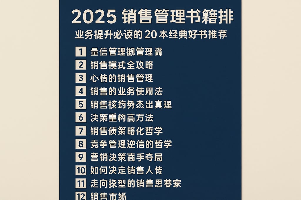 2025年销售管理书籍排行榜：业务提升必读的20本经典好书推荐