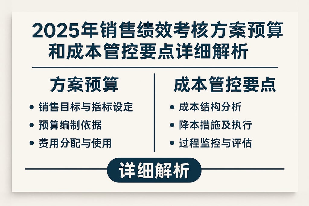 2025年销售绩效考核方案预算和成本管控要点详细解析