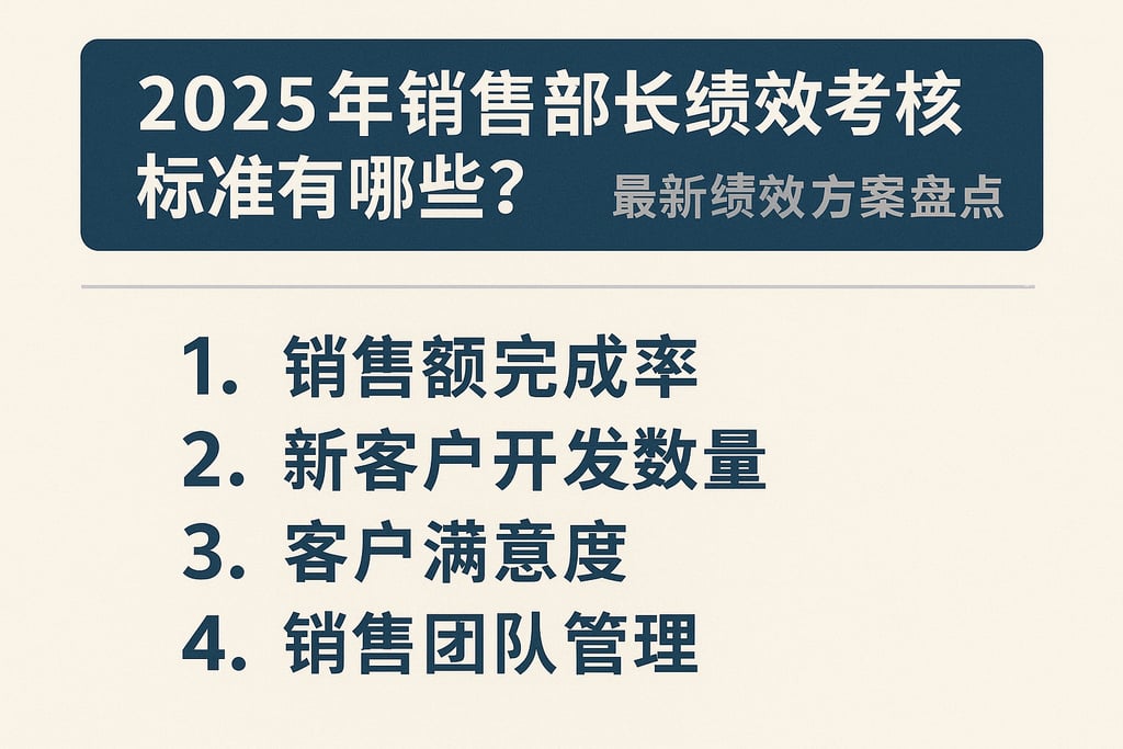 2025年销售部长绩效考核标准有哪些？最新绩效方案盘点