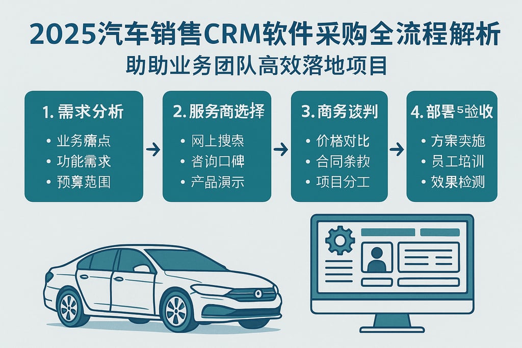 2025汽车销售CRM软件采购全流程解析，帮助业务团队高效落地项目