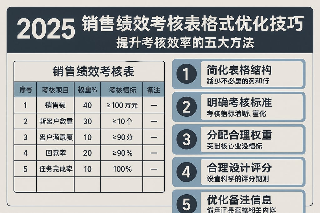 2025销售绩效考核表格式优化技巧，提升考核效率的五大方法