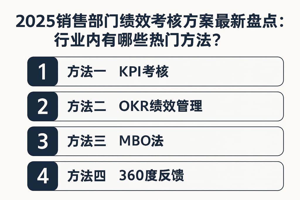 2025销售部门绩效考核方案最新盘点：行业内有哪些热门方法？