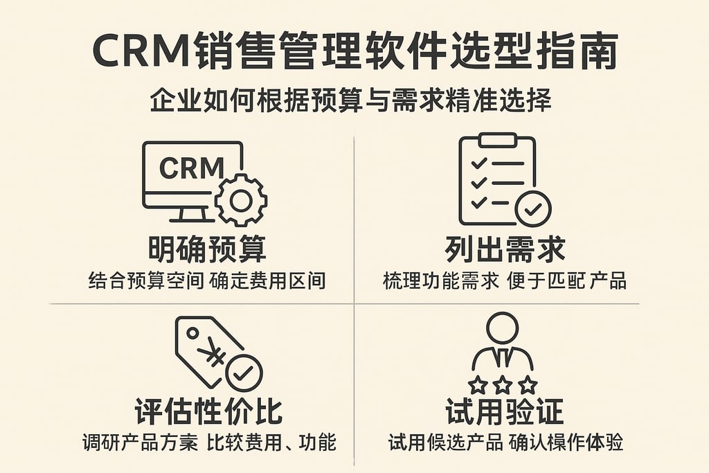 CRM销售管理软件选型指南：企业如何根据预算与需求精准选择