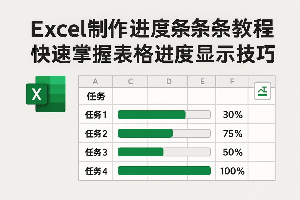 Excel制作进度条教程，快速掌握表格进度显示技巧
