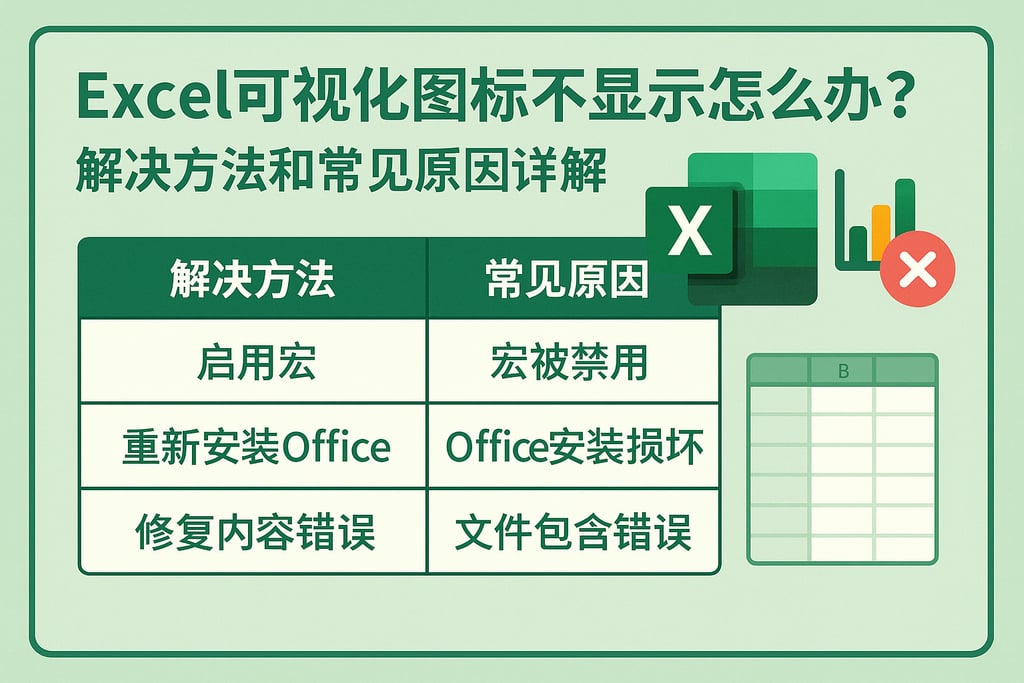 Excel可视化图标不显示怎么办？解决方法和常见原因详解