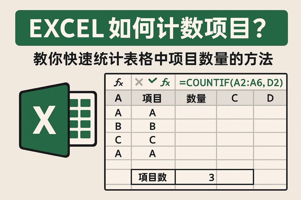 Excel如何计数项目？教你快速统计表格中项目数量的方法