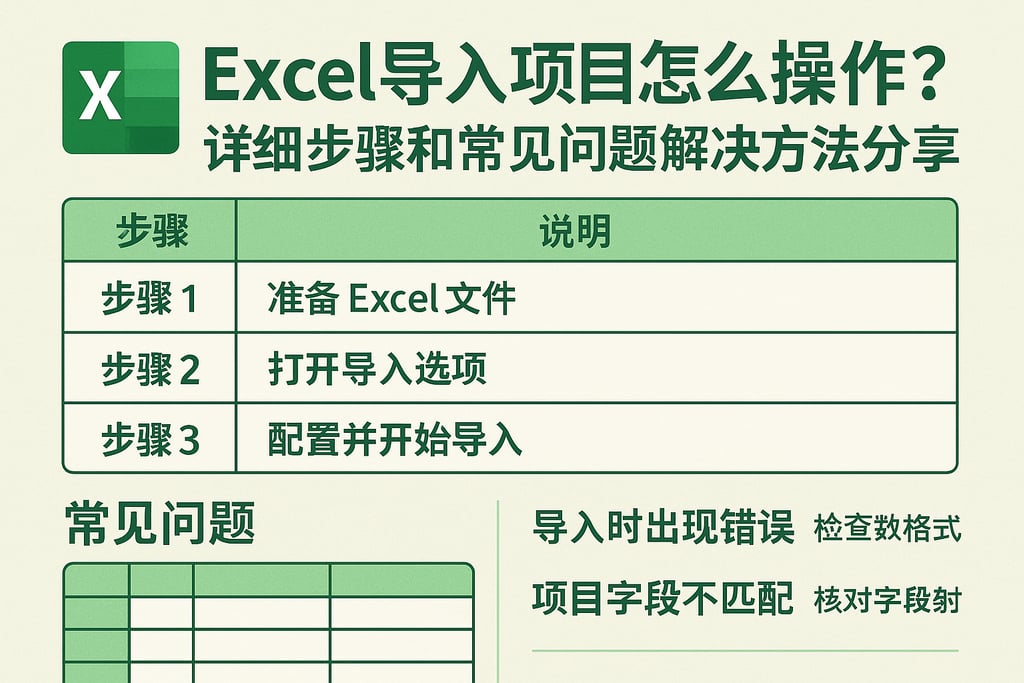 Excel导入项目怎么操作？详细步骤和常见问题解决方法分享
