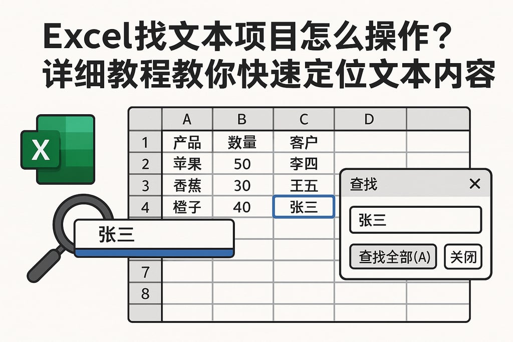 Excel找文本项目怎么操作？详细教程教你快速定位文本内容