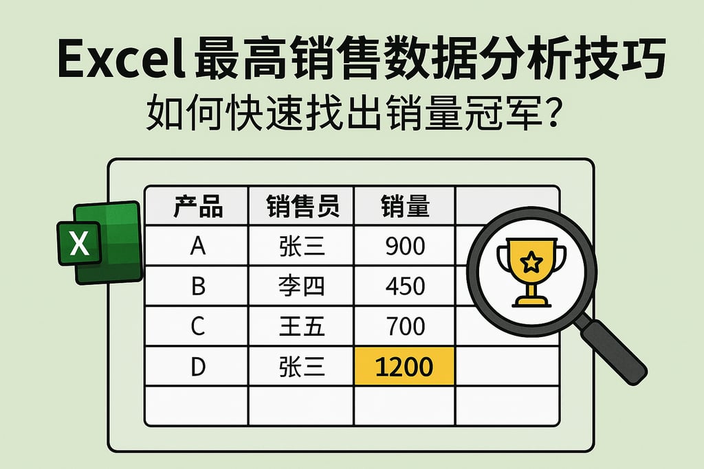 Excel最高销售数据分析技巧，如何快速找出销量冠军？