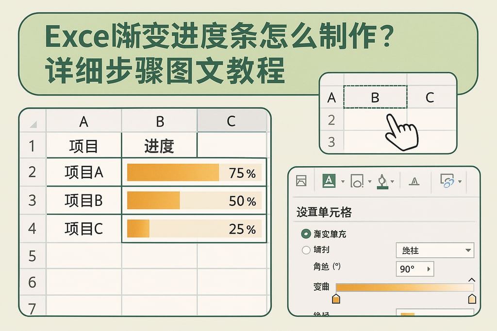 Excel渐变进度条怎么制作？详细步骤图文教程