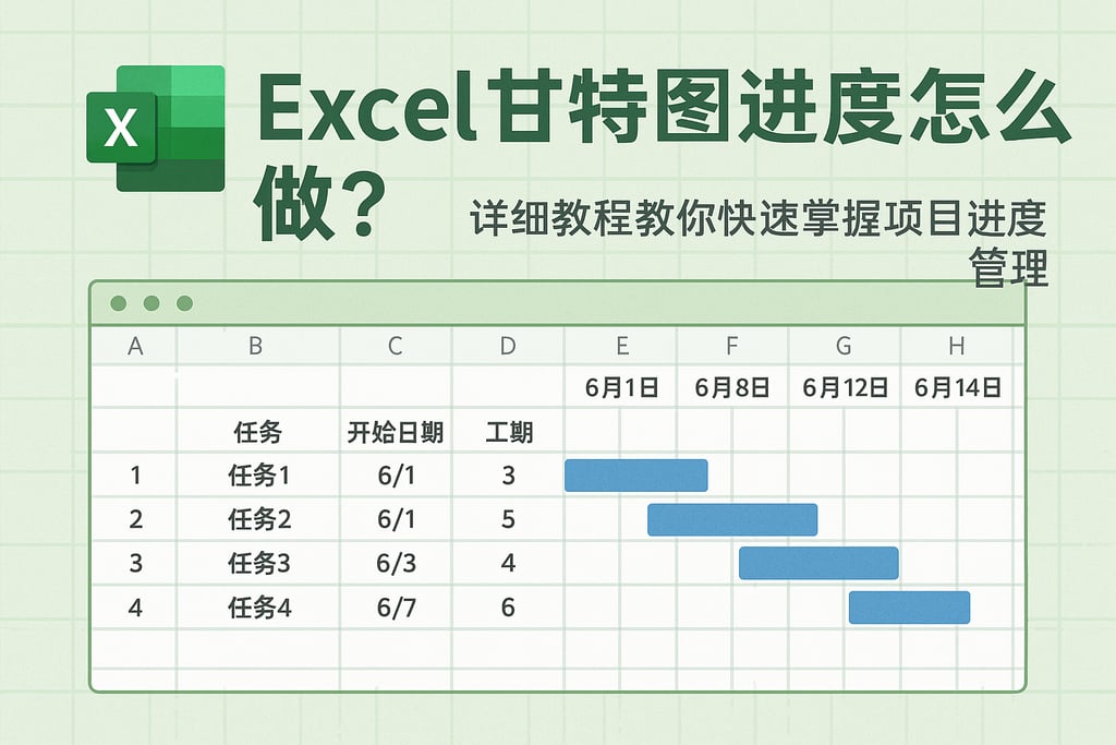 Excel甘特图进度怎么做？详细教程教你快速掌握项目进度管理