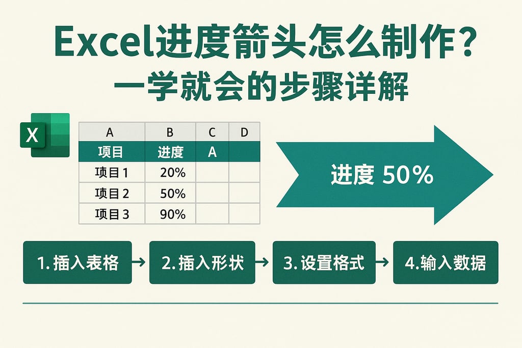 Excel进度箭头怎么制作？一学就会的步骤详解