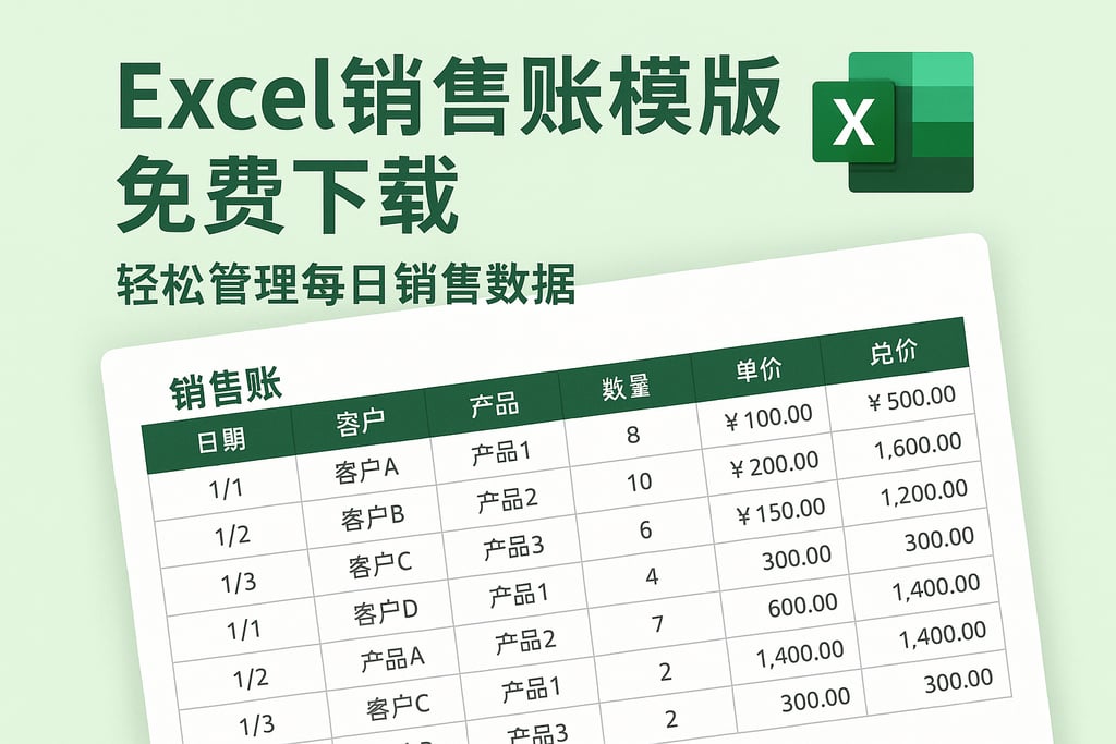 Excel销售账模板免费下载，轻松管理每日销售数据