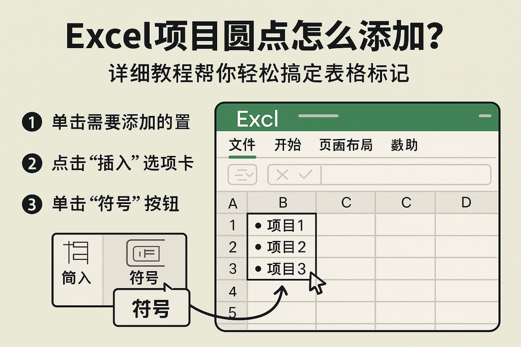 Excel项目圆点怎么添加？详细教程帮你轻松搞定表格标记