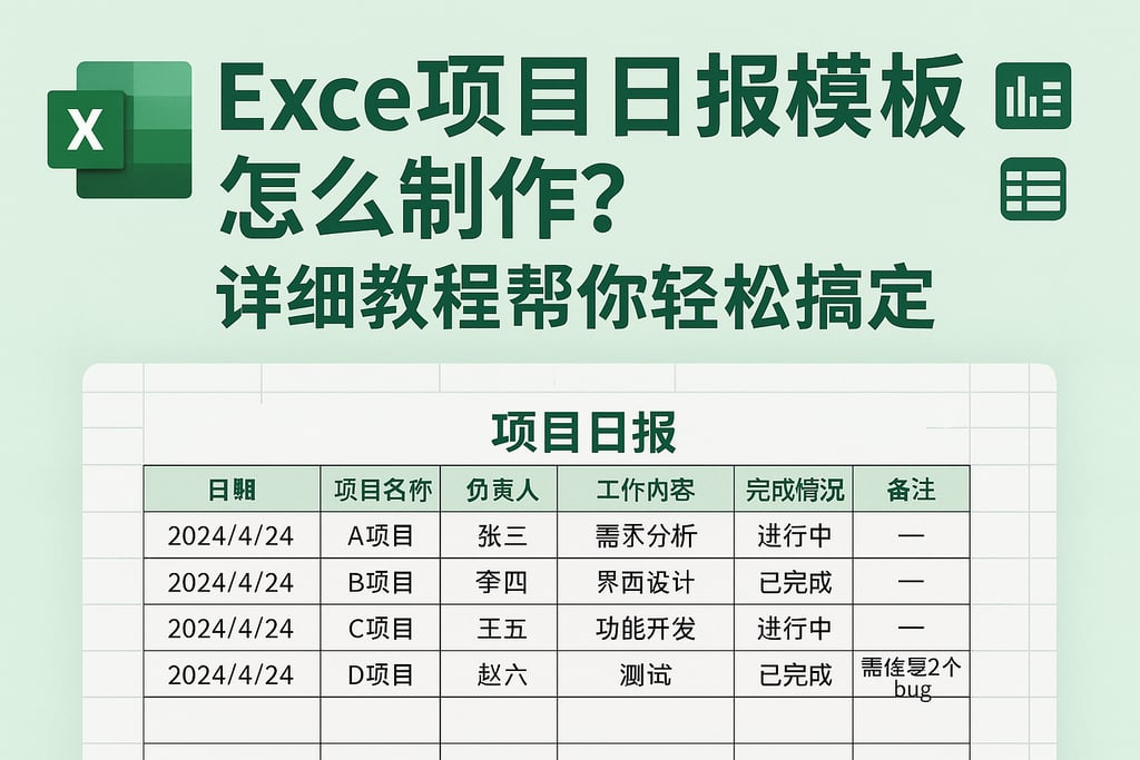 Excel项目日报模板怎么制作？详细教程帮你轻松搞定