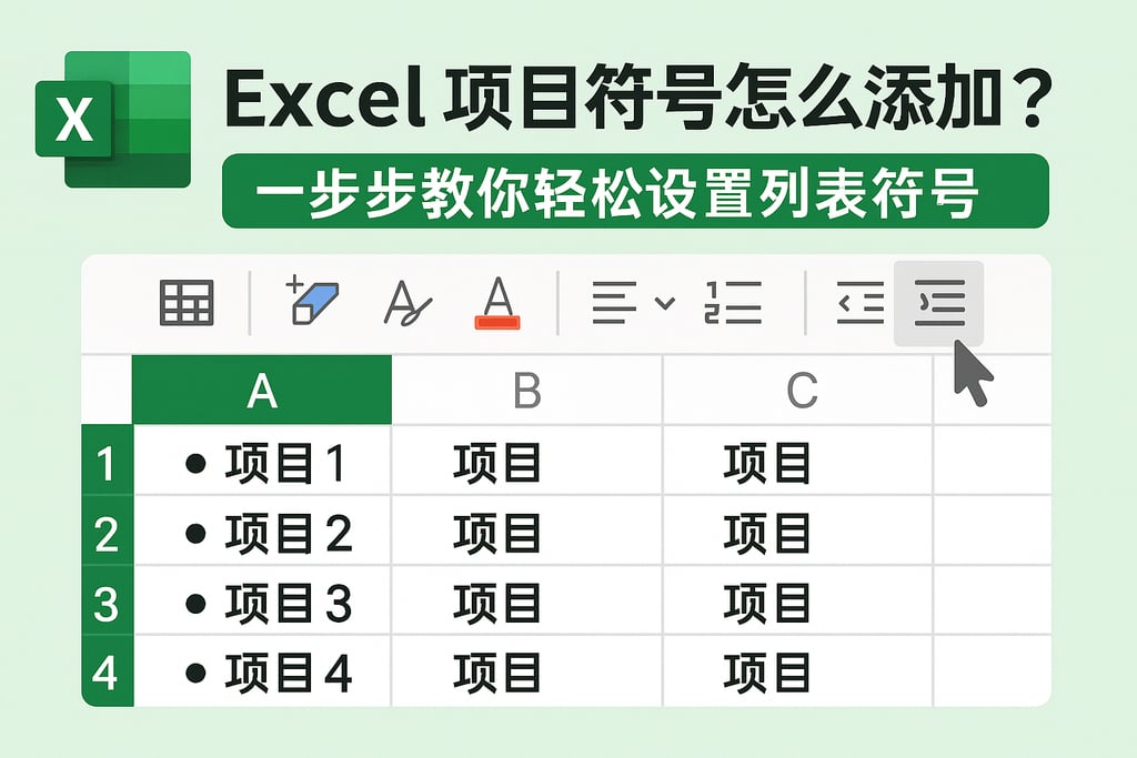 Excel项目符号怎么添加？一步教你轻松设置列表符号