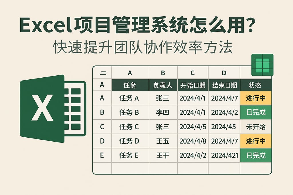 Excel项目管理系统怎么用？快速提高团队协作效率的方法