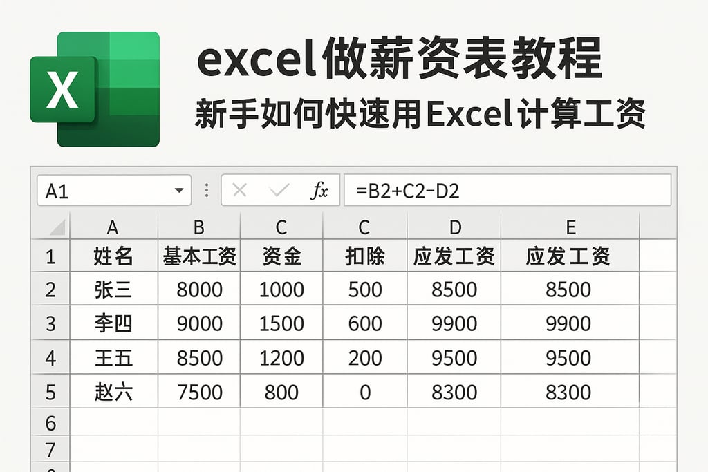excel做薪资表教程，新手如何快速用excel计算工资